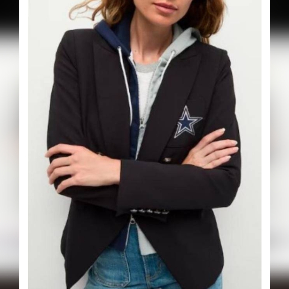 Veronica Beard NFL Dickey Black Jacket Dallas Cowboys Sz 00 ( No Hoody) NEW